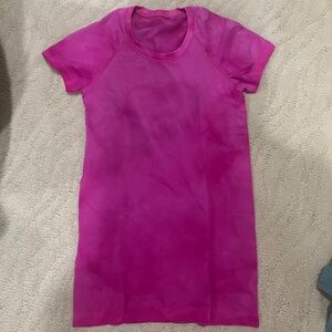 Lululemon Pink tie dye swiftly tech tshirt